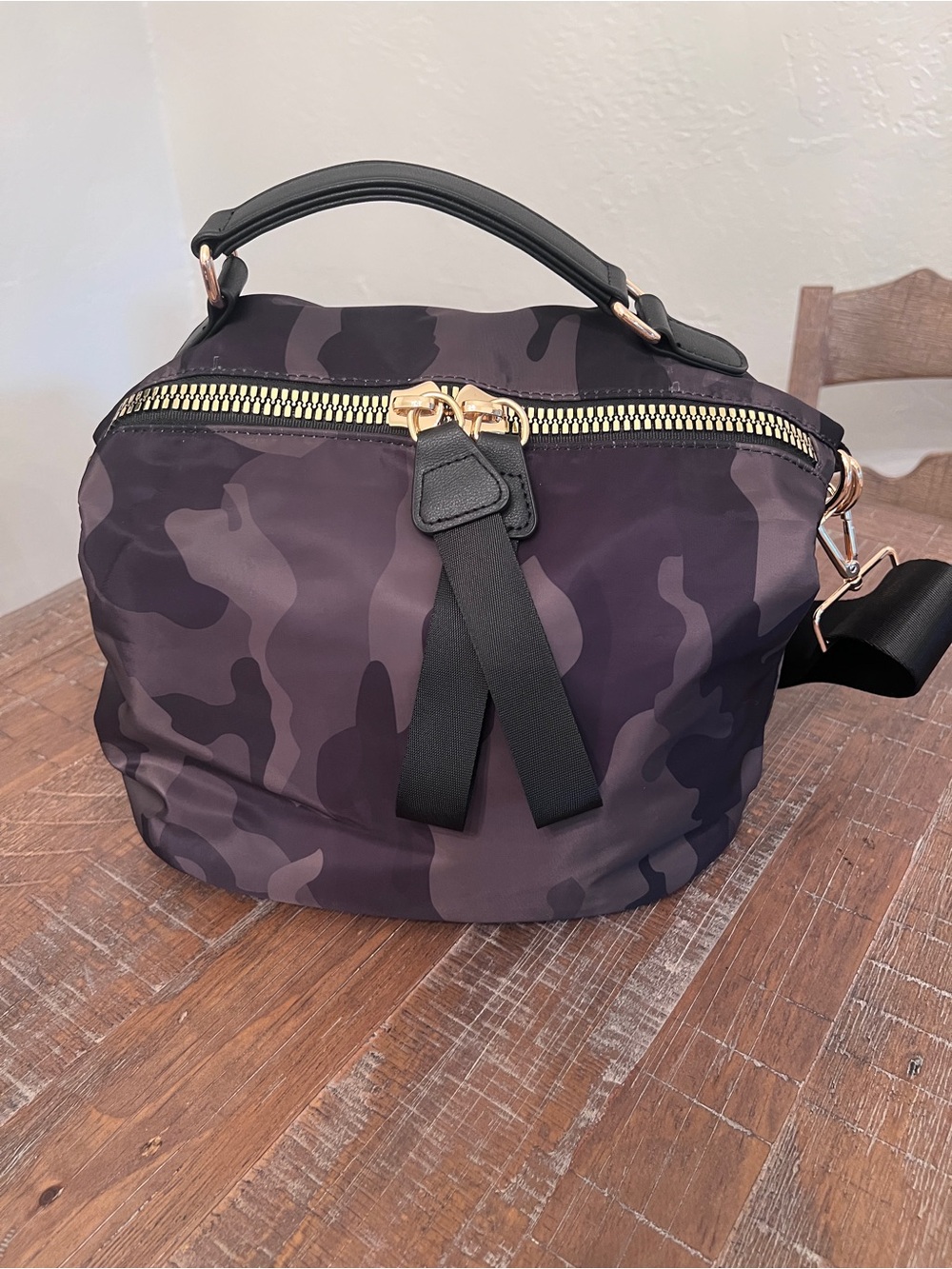 Women Camouflage Anti- theft Nylon Dome Satchel in Dark Camo - Stylish Travel